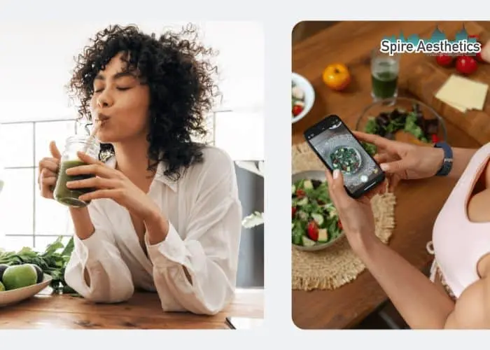 Image of woman looking into her diet and fat freezing Ware to improve her health